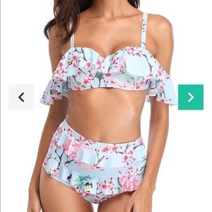 Off Shoulder Floral Bikini